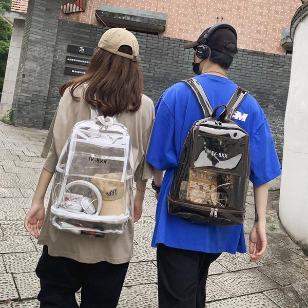 

backpack transparent bag female jelly summer 2021 fashion ins shopping