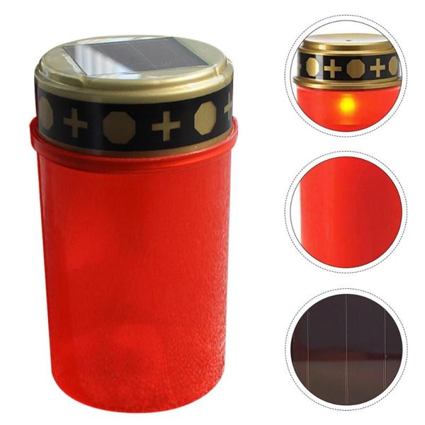 

1 pc tomb solar-powered electronic candle lamp tomb solar-powered electronic candle lamp (contains ground socket red)