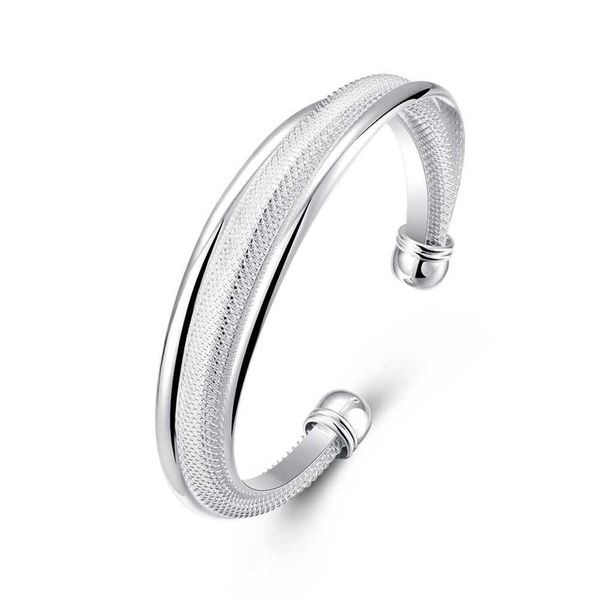 

zemior bracelets for women beveled geometric opening copper bracelet silver plated female fashion jewelry mother's day gift q0719, Black