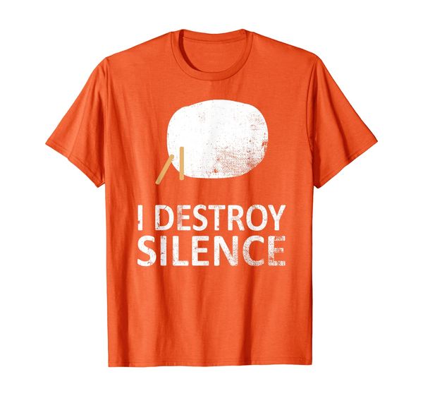 

i destroy silence - funny taiko players t-shirt, White;black