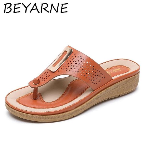 

slippers beyarne 2021comfortable summer women flip flops casual anti-slip beach flat open toe shoes for ladies zapatos de mujer, Black