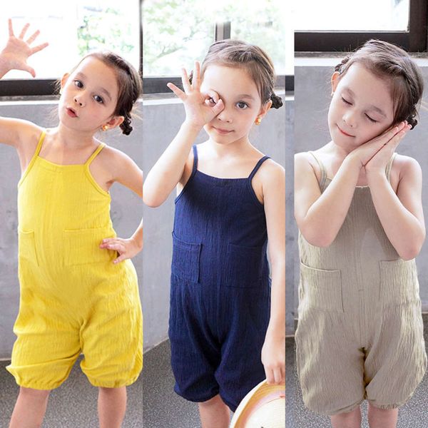 

children's wear 2021 korean baby summer suspenders girls' jumpsuit, Blue