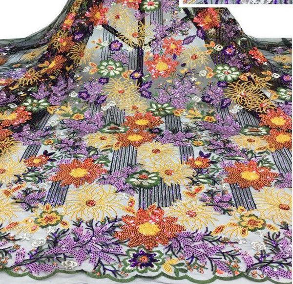 

ribbon design african lace fabric with sequins nigerian french for party dress ts9022, Pink;blue