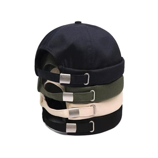 

docker sailor biker cap men adjustable casual brimless skull loop beanie hat solid men hat summer gorro women's hats