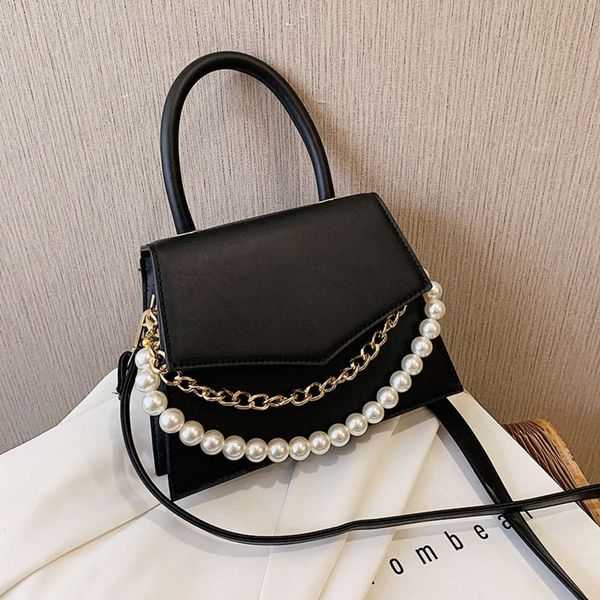 

2020 new wanghongxige same pearl small square chain wrist handbag fashion shoulder women's bag