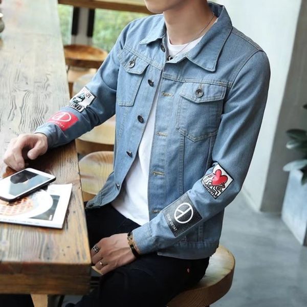 

new autumn slim jacket men's youth korean denim fashion men, Black;brown