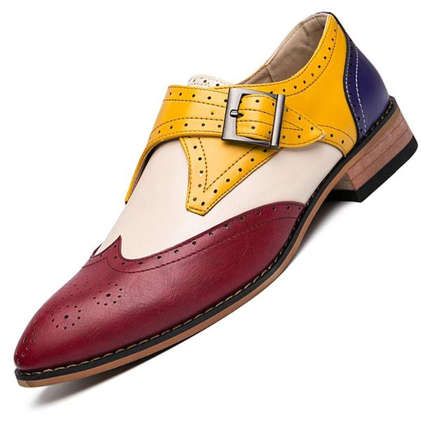 

dress shoes men big size 38-48 brogue luxury oxford for social shoe male leather business office party, Black