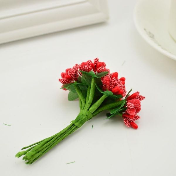 

12pcs/lot artificial stamens flowers for handicrafts home accessories scrapbooking diy wreath candy gift box de qylmpu