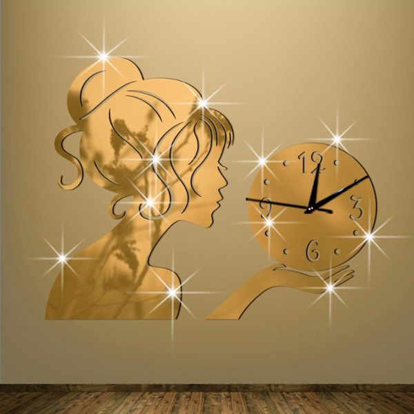 

wall clocks clock the on originality fashion technology mirror girl stickers clocksandwatches
