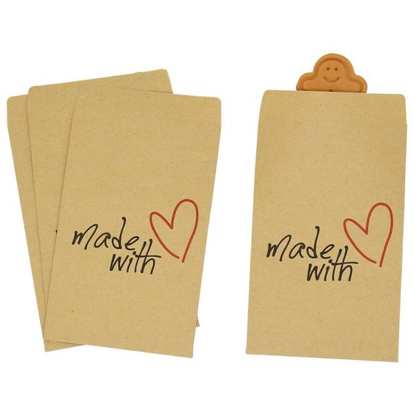 

gift wrap 10-30pcs paper bag made with love thank you kraft party wedding packing candy wrapping bag7.3x12.5cm