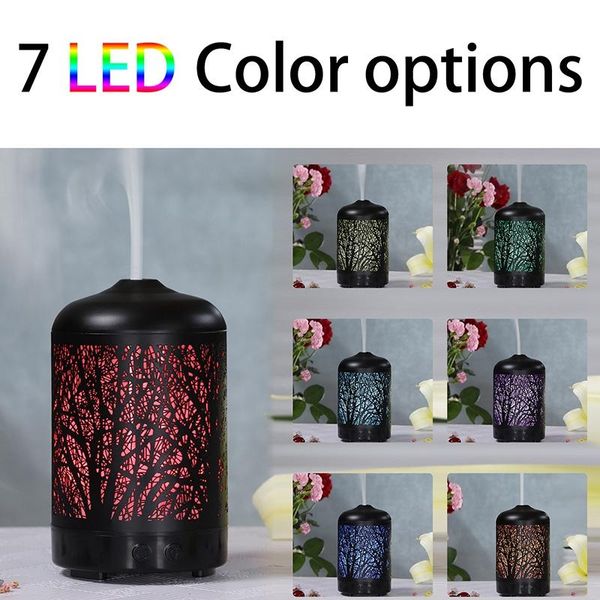 

metal tree air humidifier aroma essential oil diffuser home portable mini humidificador with led night lamp eu us au uk plug