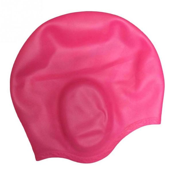 

swimming caps waterproof elastic silicone protect ears long hair sports swim pool hat cap size for men & women adults