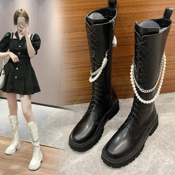 

boots shoes women's mid calf round toe luxury designer boots-women thigh high heels fashion low rubber ladies au, Black
