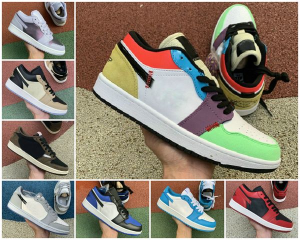 

2020 new jumpman 1 mens basketball shoes low tropical light travis unc paris obsidian ember glow bred toe retroes 1s women skateboard shoes