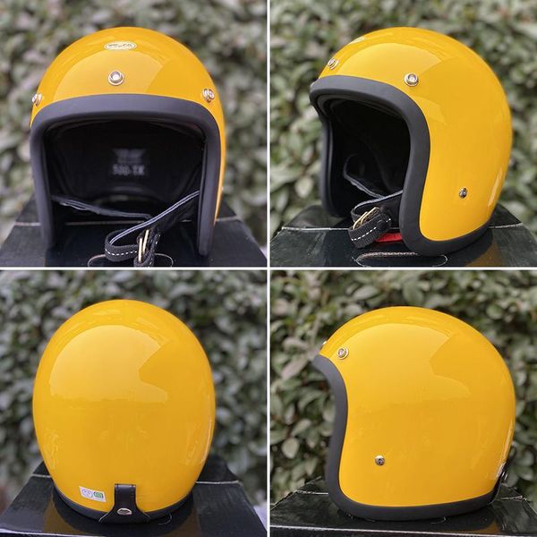 

&co motorcycle helmet small shell open face 3/4 motorcross casco capacete jet vintage retro yellow helmets