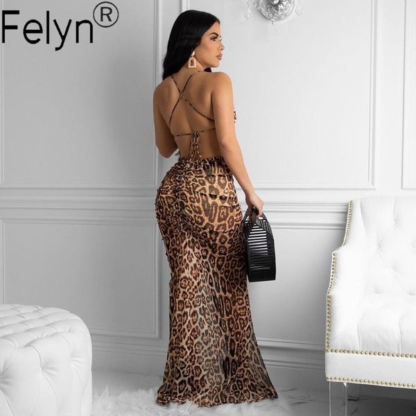 

2021 new leopard dress spaghetti strap summer stitching acx5, Black;gray