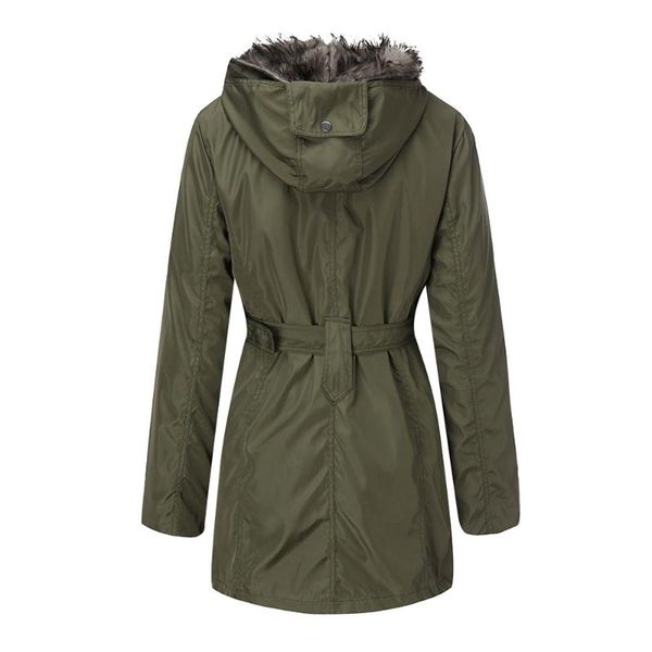 

women's trench coats 2021 ly women hooded sweater coat winter warm wool zipper cotton outwear #a, Tan;black