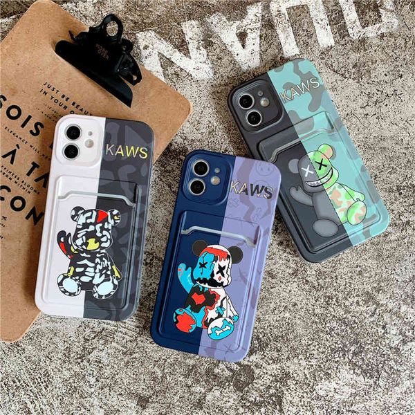 

transparent card bag for apple 13 mobile phone case imd cartoon iphone12 / 11pro max silicone soft case xs