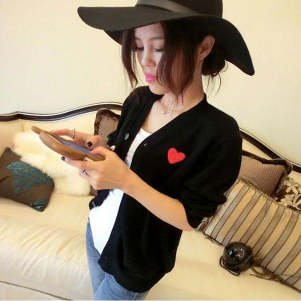 

women's knits & tees women sweater with eyes autumn long-sleeved v-neck slim embroidery love peach cardigan single-breasted cardigans, White