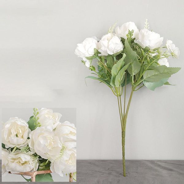 

7-head artificial rose bouquet silk fake flowers wedding party home decoration