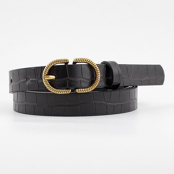 

belts women retro belt stone pin buckle for gold waistband female jeans dress fashion, Black;brown