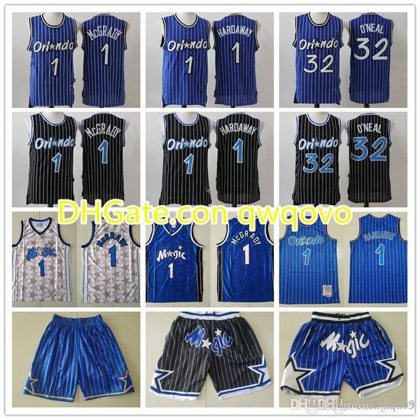 

mens orlando magic throwback shaquille 32 penny 1 hardaway tracy 1 mcgrady basketball shorts basketball jerseys blue, Black;red