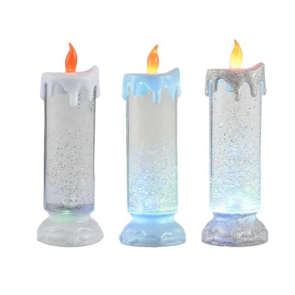 

party decoration rotating color changing glitter led romantic crystal candle light 1 pcs creative multicolor lamp simulation