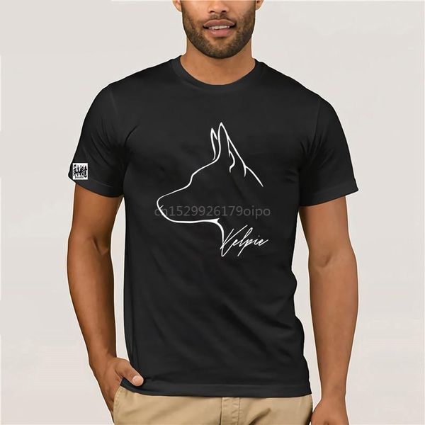 

men's t-shirts australian kelpie profile men women cotton o-neck t-shirt, White;black