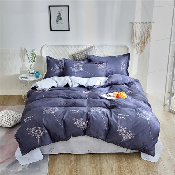 

active printed imitation cotton single-person four-piece set of aloe vera cotton skin grinding bedroom students bedding set