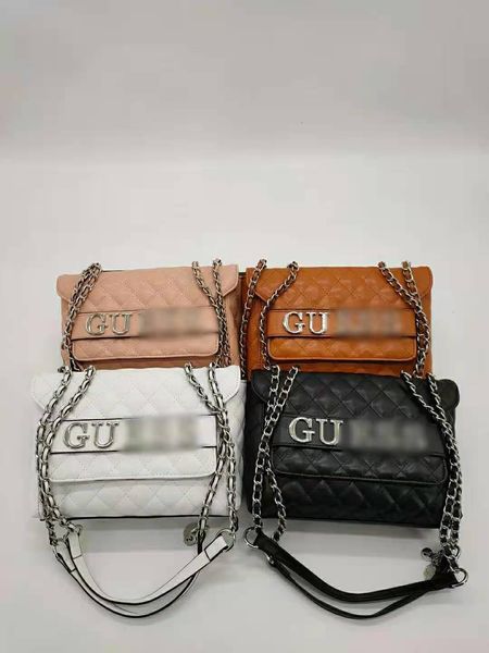

2021 new gue s embroidered lattice lid portable shoulder bag large capacity chain