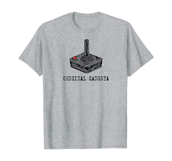

original gangsta retro gaming old school joystick t-shirt, White;black
