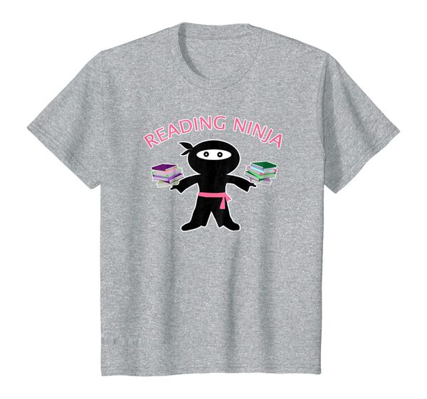 

kids reading ninja tshirt by scarebaby pink, White;black