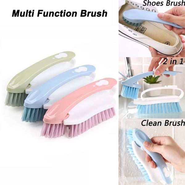

multi-functional laundry brush 2 in 1 household soft hair plastic cleaning brush lsf
