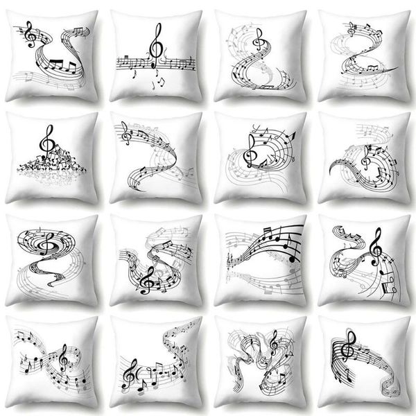 

pillow case 4pcs music note pattern throw cover cushion home car bed decoration