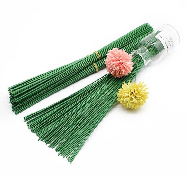 

20pcs artificial flower pole iron wire silk roses fake leaf for wedding home decor diy wreath gift box scrapbook christm jllugx