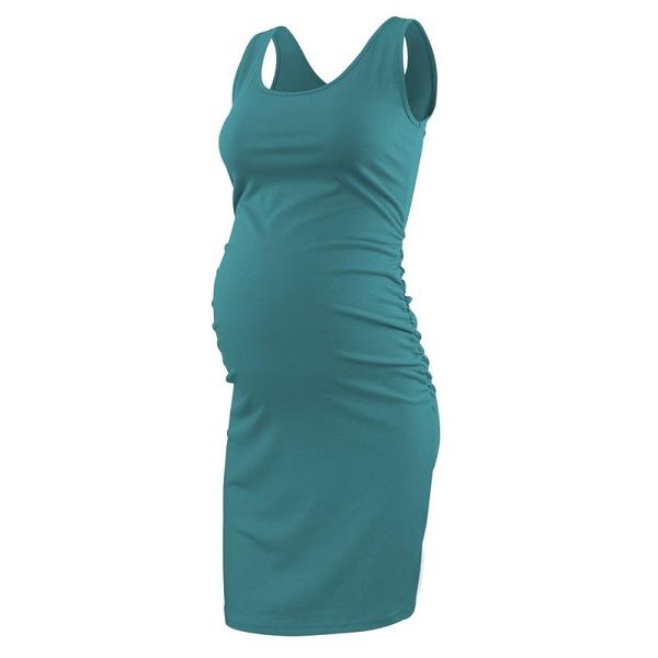 

maternity dresses sleeveless dress side ruched tank pregnancy women clothing casual wrap knee length pregnant clothes cyanine, White
