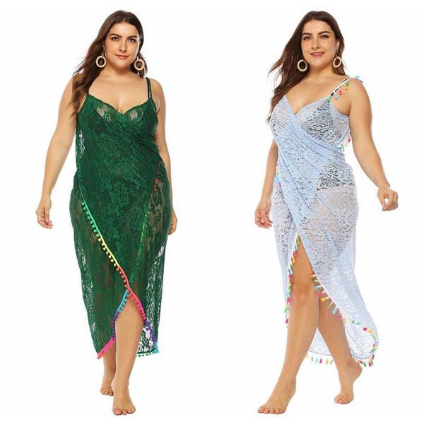 

new see through lace beach dress women plus size bikini swimsuit bathing suit cover ups beach swimwear cover up, White;black