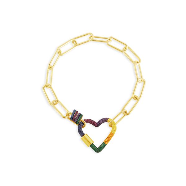 Herzförmiges Regenbogen-Armband aus 925er-Sterlingsilber mit einzigartigem Design und leichtem, luxuriösem Nachtclub-Valentinstagsgeschenk