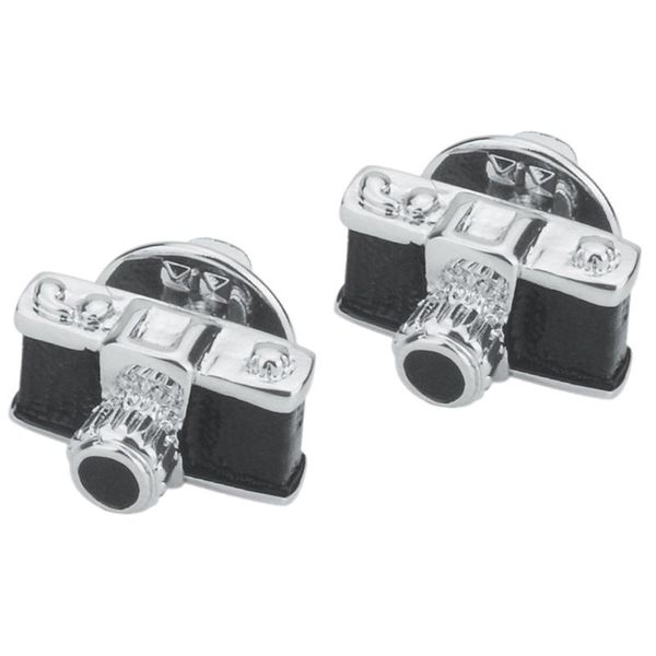 

pins, brooches 2 pcs korean style fashion mini camera shirt suit small collar pin brooch black, Gray