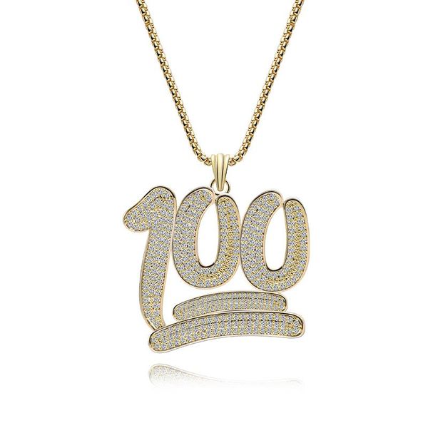 

pendant necklaces fashion personality necklace full of outstanding people hip hop copper zzircon jewelry ladies, Silver