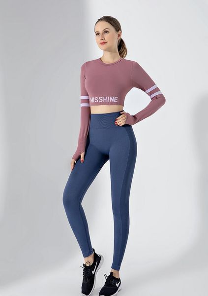 

new womens sports long sleeve t shirt & tees fast drying open navel tight elastic fitness suit short training yoga top, White