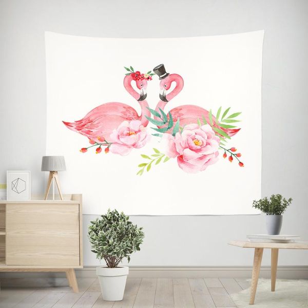 

tapestries nordic flamingo tapestry bird wall hanging floral home decor beach towel yoga mat picnic blanket table cloth