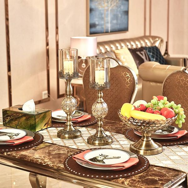 

european style villa l dinner crystal metal high grade candlestick