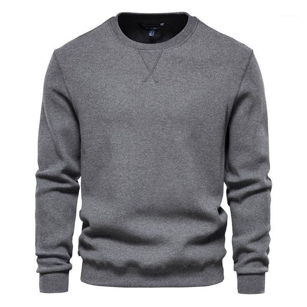 

men's hoodies & sweatshirts 2021 autumn winter solid color round neck sports casual fashion streetwear cotton pullover, Black