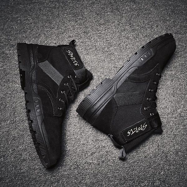 

boots highcausal fashion zapatos winter hombre casual sneakers mens sneaker high flat ocio footwear zapatillas 2021, Black