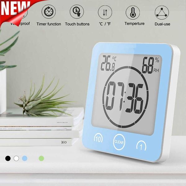 

lcd screen waterproof digital bathroom wall clock temperature humidity countdown time function wash shower hanging clocks timer