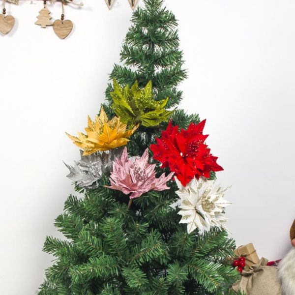 

christmas simulation leaves dusting flower arrangement christmas ornaments