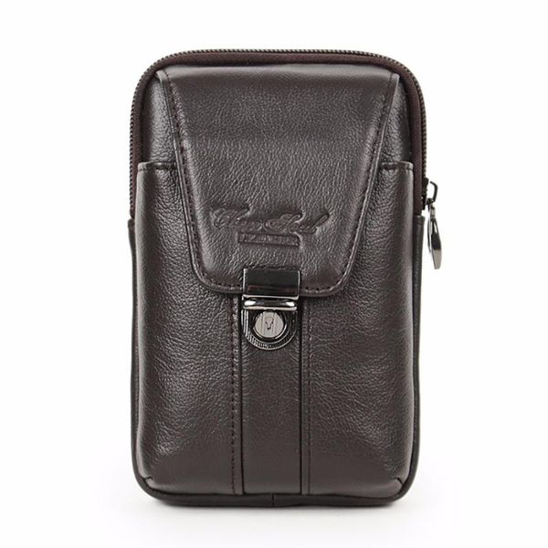 

waist bags men natural skin bag loop belt male hip bum hook genuine leather cell/mobile phone case fanny pack