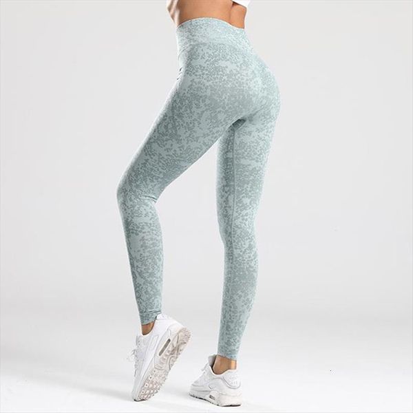 

leopard seamless printed women legging high waist fitness push up workout pants elasticity hip lift street, Black