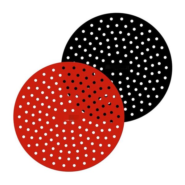 

mats & pads air fryer liner food grade reusable silicone anti-slip round mat non-stick steaming basket cooking kitchen tool